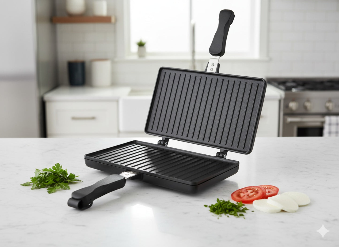 ხელის სენდვიჩ ტოსტერი 24*17 სმ Handheld Sandwich Toaster