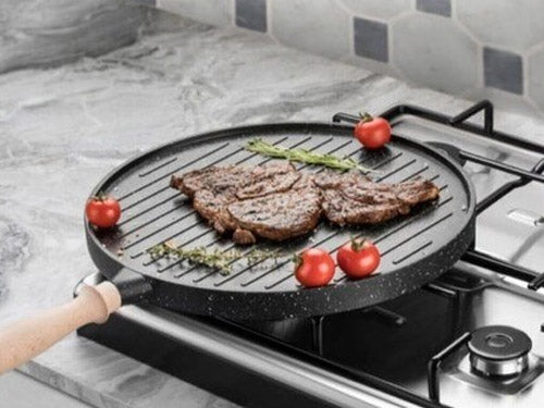 ორმაგი ტაფა და გრილი  ერთად Cast Double Sided Pan