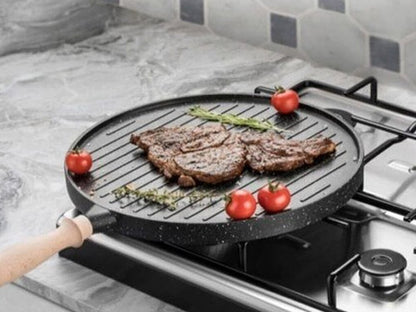 ორმაგი ტაფა და გრილი  ერთად Cast Double Sided Pan